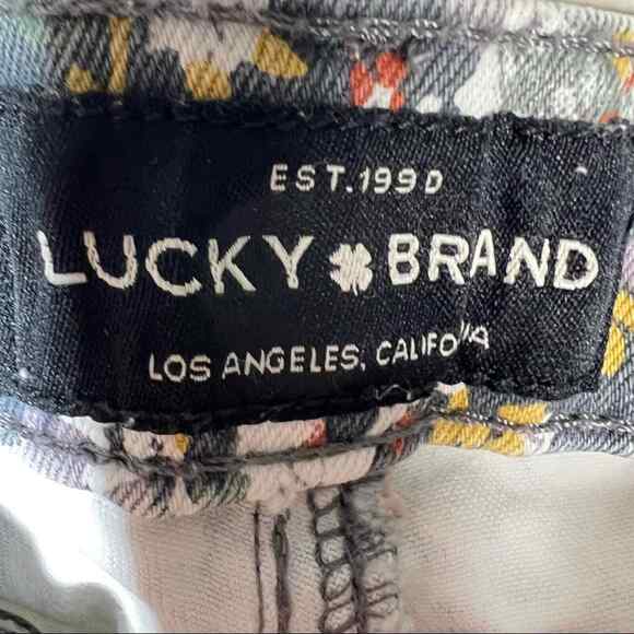 Lucky Brand gray and green floral print Lolita crop jeans size 6 B98 - Picture 4 of 8